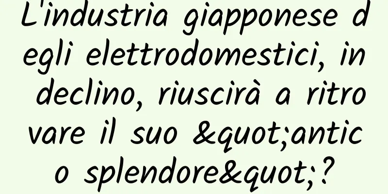 L'industria giapponese degli elettrodomestici, in declino, riuscirà a ritrovare il suo "antico splendore"?