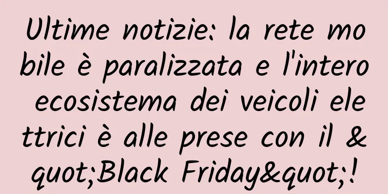 Ultime notizie: la rete mobile è paralizzata e l'intero ecosistema dei veicoli elettrici è alle prese con il "Black Friday"!