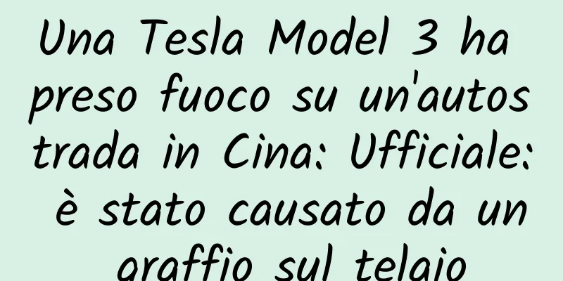 Una Tesla Model 3 ha preso fuoco su un'autostrada in Cina: Ufficiale: è stato causato da un graffio sul telaio