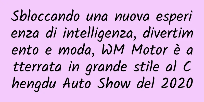 Sbloccando una nuova esperienza di intelligenza, divertimento e moda, WM Motor è atterrata in grande stile al Chengdu Auto Show del 2020