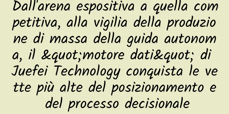 Dall'arena espositiva a quella competitiva, alla vigilia della produzione di massa della guida autonoma, il "motore dati" di Juefei Technology conquista le vette più alte del posizionamento e del processo decisionale