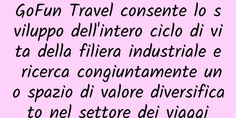 GoFun Travel consente lo sviluppo dell'intero ciclo di vita della filiera industriale e ricerca congiuntamente uno spazio di valore diversificato nel settore dei viaggi