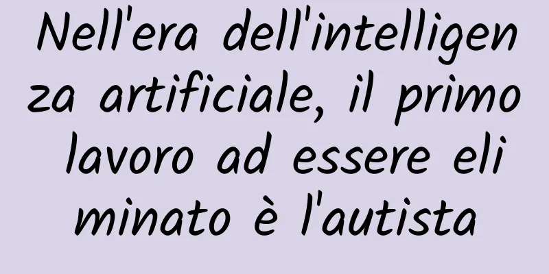 Nell'era dell'intelligenza artificiale, il primo lavoro ad essere eliminato è l'autista