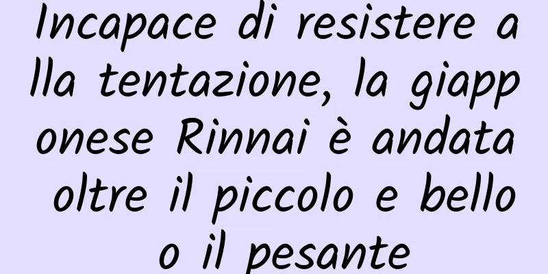 Incapace di resistere alla tentazione, la giapponese Rinnai è andata oltre il piccolo e bello o il pesante