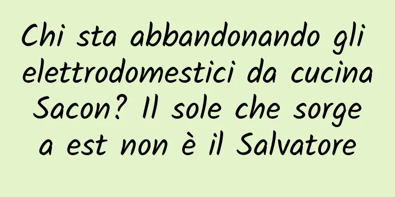 Chi sta abbandonando gli elettrodomestici da cucina Sacon? Il sole che sorge a est non è il Salvatore