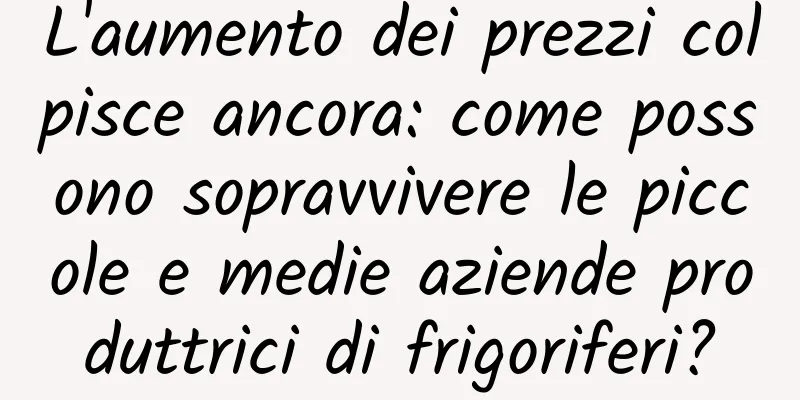 L'aumento dei prezzi colpisce ancora: come possono sopravvivere le piccole e medie aziende produttrici di frigoriferi?