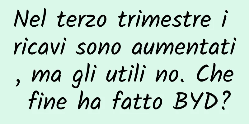 Nel terzo trimestre i ricavi sono aumentati, ma gli utili no. Che fine ha fatto BYD?