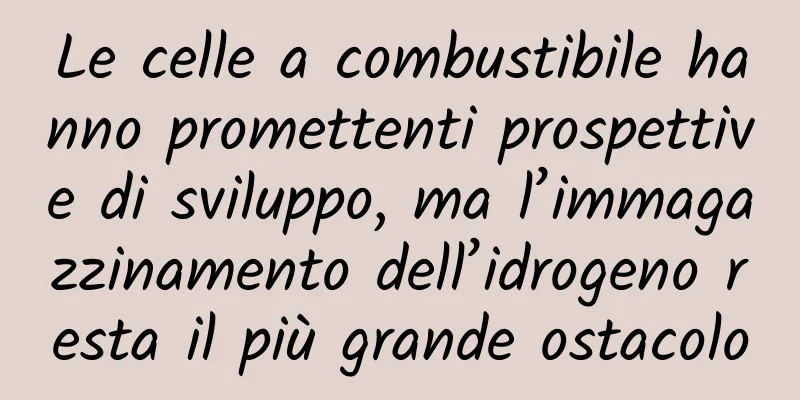 Le celle a combustibile hanno promettenti prospettive di sviluppo, ma l’immagazzinamento dell’idrogeno resta il più grande ostacolo
