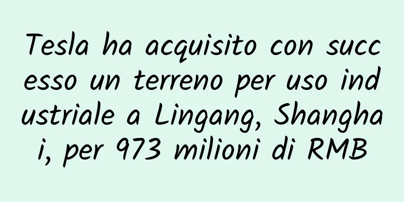 Tesla ha acquisito con successo un terreno per uso industriale a Lingang, Shanghai, per 973 milioni di RMB