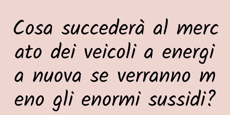 Cosa succederà al mercato dei veicoli a energia nuova se verranno meno gli enormi sussidi?
