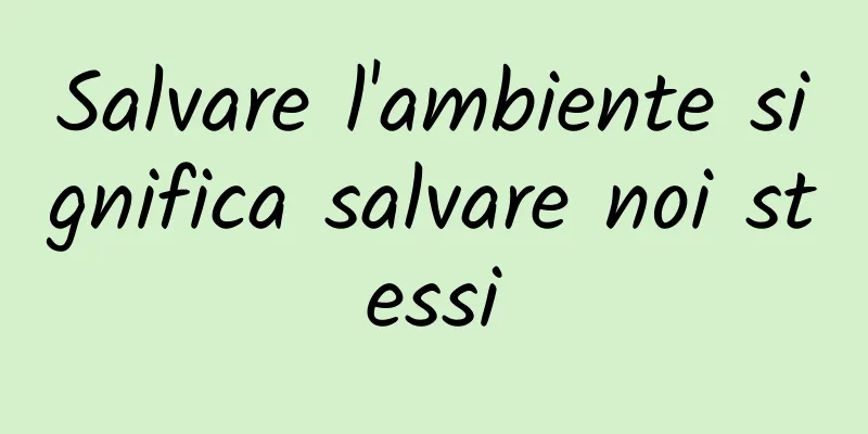 Salvare l'ambiente significa salvare noi stessi