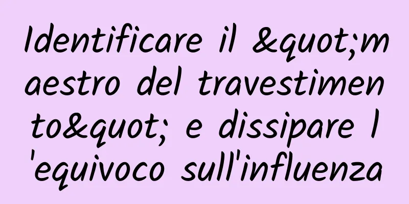 Identificare il "maestro del travestimento" e dissipare l'equivoco sull'influenza