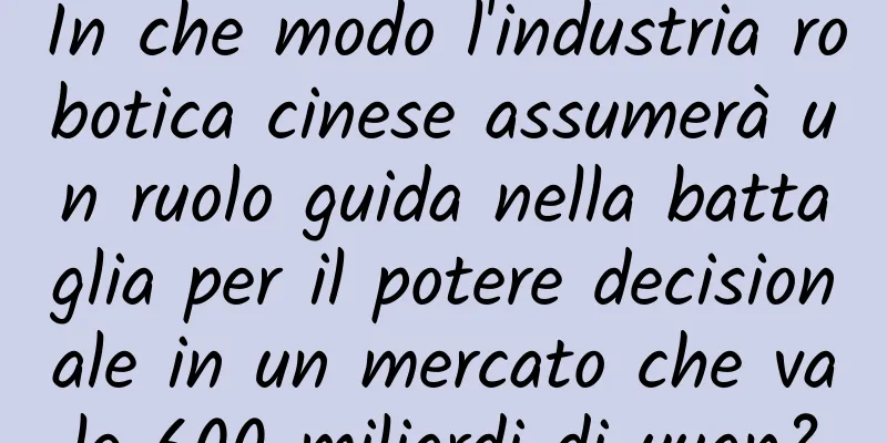 In che modo l'industria robotica cinese assumerà un ruolo guida nella battaglia per il potere decisionale in un mercato che vale 600 miliardi di yuan?