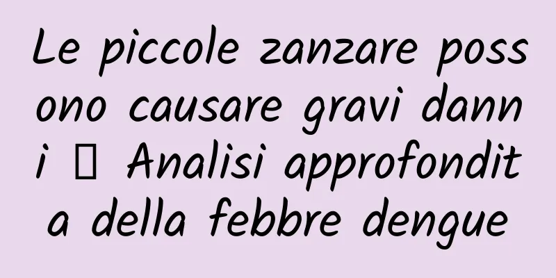 Le piccole zanzare possono causare gravi danni → Analisi approfondita della febbre dengue