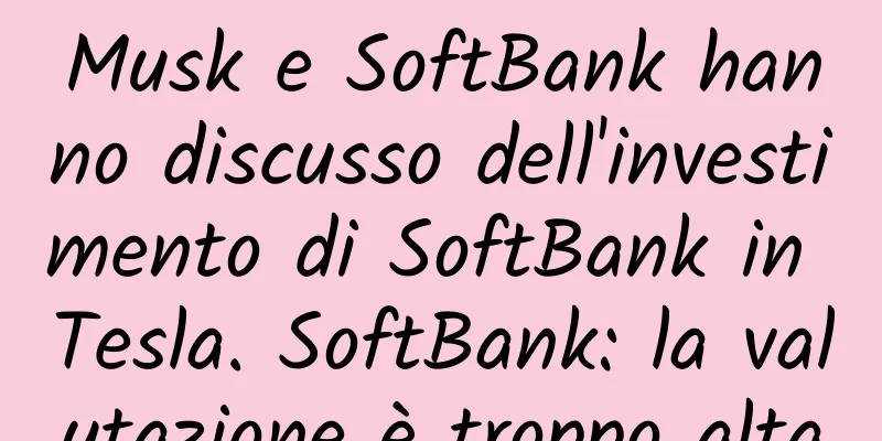 Musk e SoftBank hanno discusso dell'investimento di SoftBank in Tesla. SoftBank: la valutazione è troppo alta