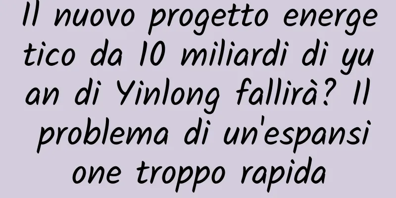 Il nuovo progetto energetico da 10 miliardi di yuan di Yinlong fallirà? Il problema di un'espansione troppo rapida