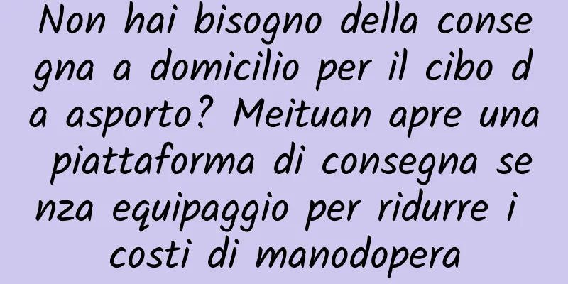 Non hai bisogno della consegna a domicilio per il cibo da asporto? Meituan apre una piattaforma di consegna senza equipaggio per ridurre i costi di manodopera