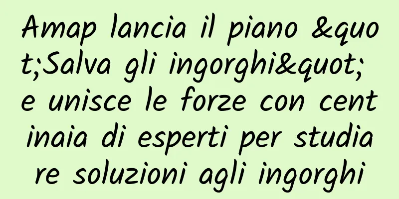 Amap lancia il piano "Salva gli ingorghi" e unisce le forze con centinaia di esperti per studiare soluzioni agli ingorghi