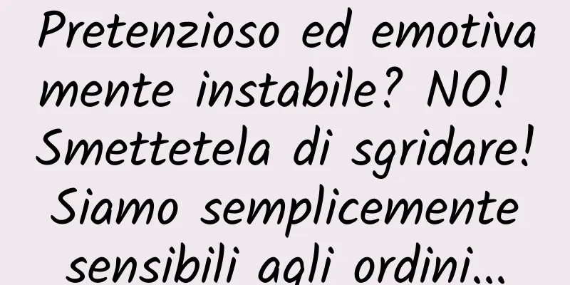 Pretenzioso ed emotivamente instabile? NO! Smettetela di sgridare! Siamo semplicemente sensibili agli ordini...