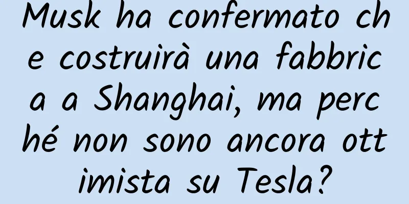 Musk ha confermato che costruirà una fabbrica a Shanghai, ma perché non sono ancora ottimista su Tesla?