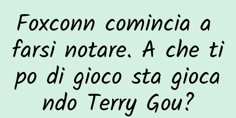 Foxconn comincia a farsi notare. A che tipo di gioco sta giocando Terry Gou?