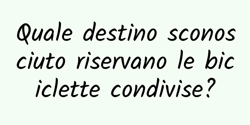Quale destino sconosciuto riservano le biciclette condivise?