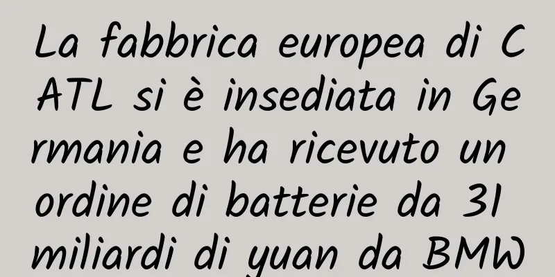 La fabbrica europea di CATL si è insediata in Germania e ha ricevuto un ordine di batterie da 31 miliardi di yuan da BMW
