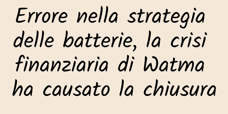 Errore nella strategia delle batterie, la crisi finanziaria di Watma ha causato la chiusura