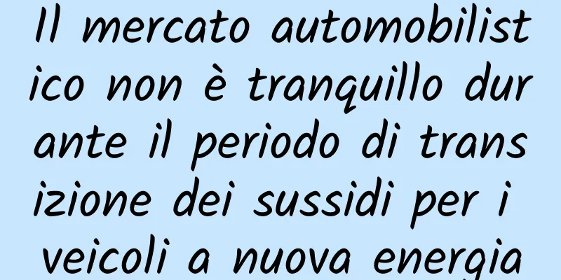 Il mercato automobilistico non è tranquillo durante il periodo di transizione dei sussidi per i veicoli a nuova energia