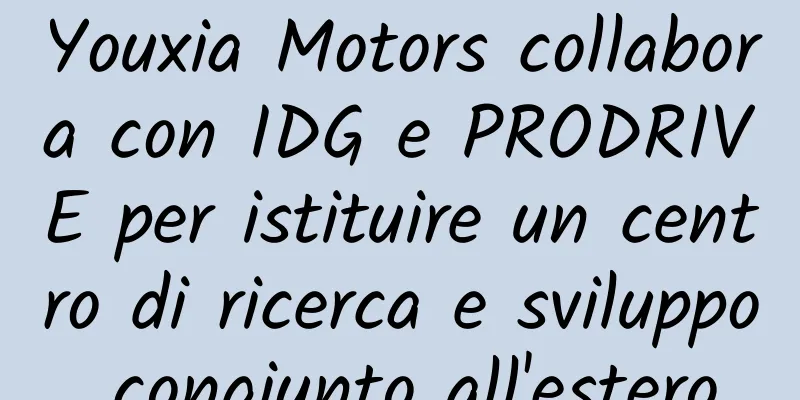 Youxia Motors collabora con IDG e PRODRIVE per istituire un centro di ricerca e sviluppo congiunto all'estero