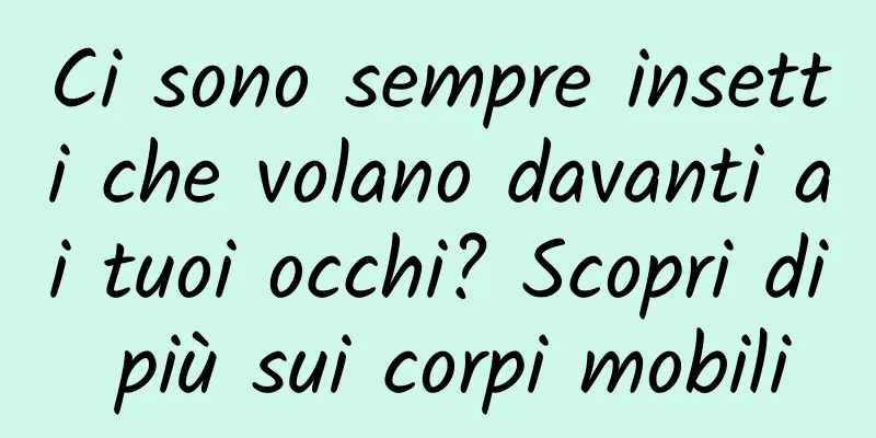 Ci sono sempre insetti che volano davanti ai tuoi occhi? Scopri di più sui corpi mobili