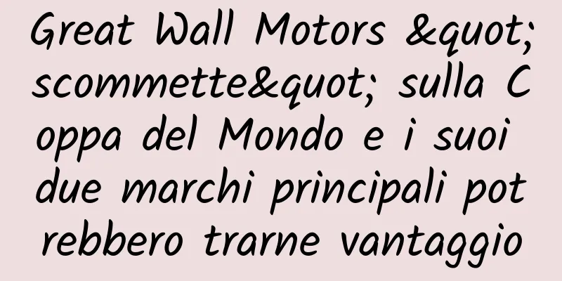Great Wall Motors "scommette" sulla Coppa del Mondo e i suoi due marchi principali potrebbero trarne vantaggio
