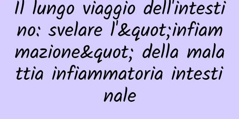 Il lungo viaggio dell'intestino: svelare l'"infiammazione" della malattia infiammatoria intestinale