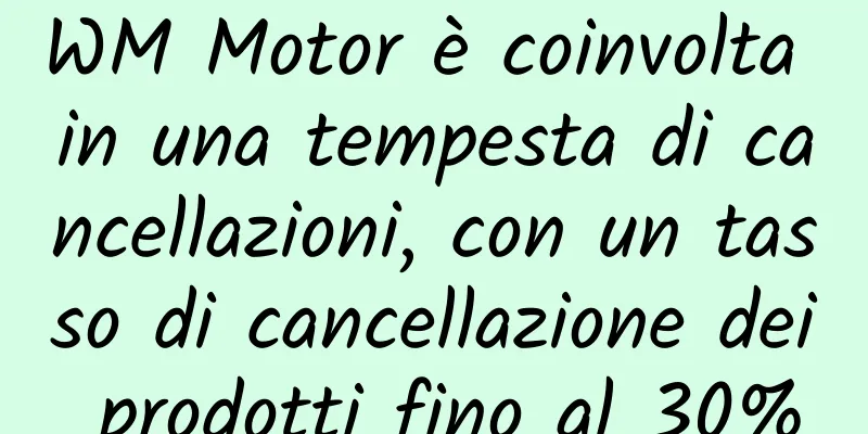 WM Motor è coinvolta in una tempesta di cancellazioni, con un tasso di cancellazione dei prodotti fino al 30%
