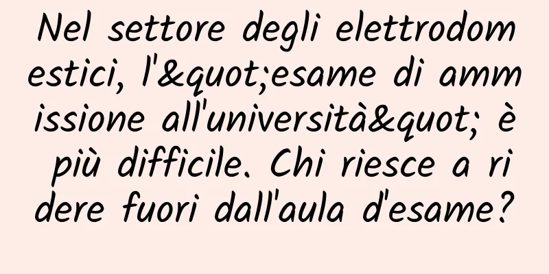 Nel settore degli elettrodomestici, l'"esame di ammissione all'università" è più difficile. Chi riesce a ridere fuori dall'aula d'esame?