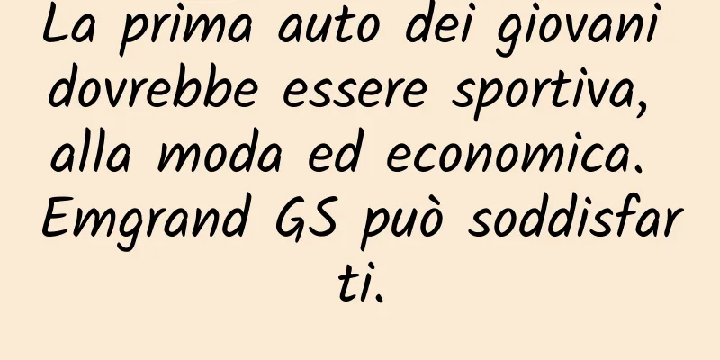 La prima auto dei giovani dovrebbe essere sportiva, alla moda ed economica. Emgrand GS può soddisfarti.