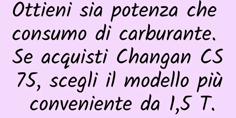 Ottieni sia potenza che consumo di carburante. Se acquisti Changan CS75, scegli il modello più conveniente da 1,5 T.