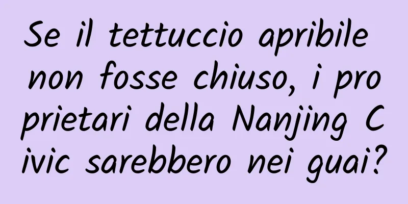 Se il tettuccio apribile non fosse chiuso, i proprietari della Nanjing Civic sarebbero nei guai?