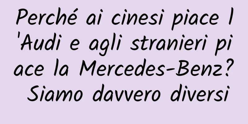 Perché ai cinesi piace l'Audi e agli stranieri piace la Mercedes-Benz? Siamo davvero diversi