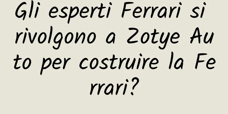 Gli esperti Ferrari si rivolgono a Zotye Auto per costruire la Ferrari?