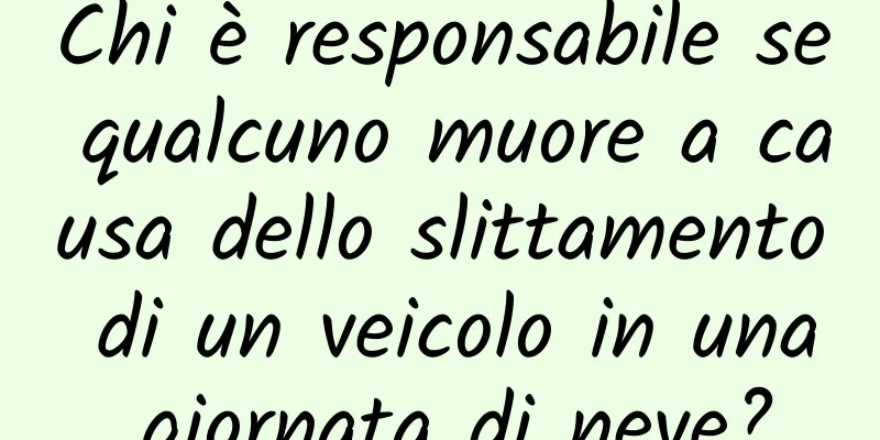 Chi è responsabile se qualcuno muore a causa dello slittamento di un veicolo in una giornata di neve?