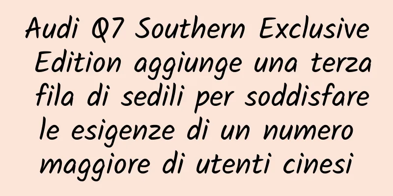 Audi Q7 Southern Exclusive Edition aggiunge una terza fila di sedili per soddisfare le esigenze di un numero maggiore di utenti cinesi
