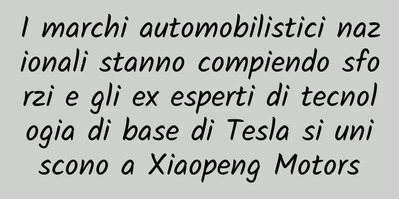 I marchi automobilistici nazionali stanno compiendo sforzi e gli ex esperti di tecnologia di base di Tesla si uniscono a Xiaopeng Motors
