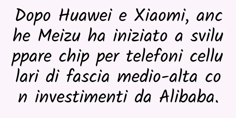 Dopo Huawei e Xiaomi, anche Meizu ha iniziato a sviluppare chip per telefoni cellulari di fascia medio-alta con investimenti da Alibaba.