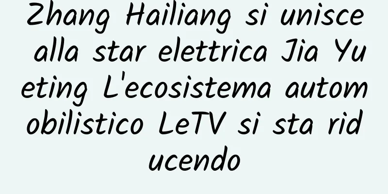 Zhang Hailiang si unisce alla star elettrica Jia Yueting L'ecosistema automobilistico LeTV si sta riducendo
