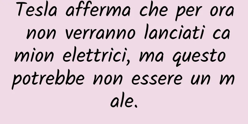 Tesla afferma che per ora non verranno lanciati camion elettrici, ma questo potrebbe non essere un male.