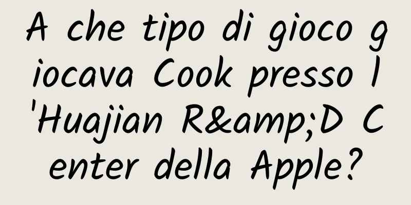 A che tipo di gioco giocava Cook presso l'Huajian R&D Center della Apple?
