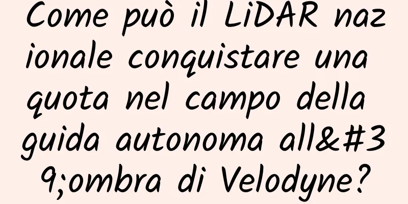 Come può il LiDAR nazionale conquistare una quota nel campo della guida autonoma all'ombra di Velodyne?