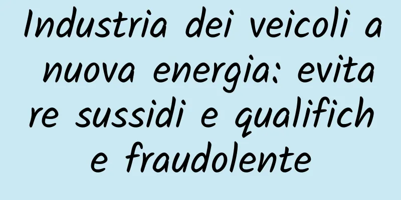 Industria dei veicoli a nuova energia: evitare sussidi e qualifiche fraudolente