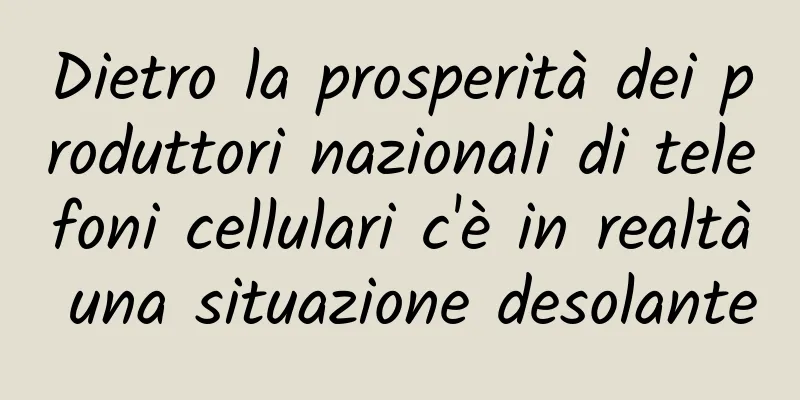 Dietro la prosperità dei produttori nazionali di telefoni cellulari c'è in realtà una situazione desolante